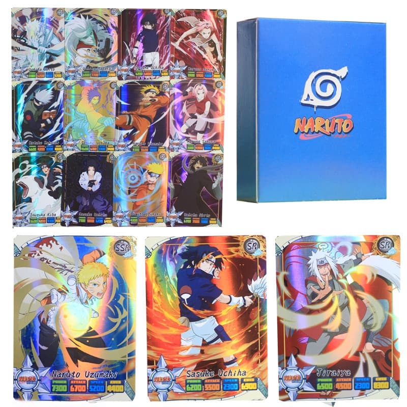 50Pcs/Pack Naruto Flash Cartas Brilhantes SSR Coleção Rara De Jogo Personagem De Brinquedo Kakashi Uzumaki Kids Gift