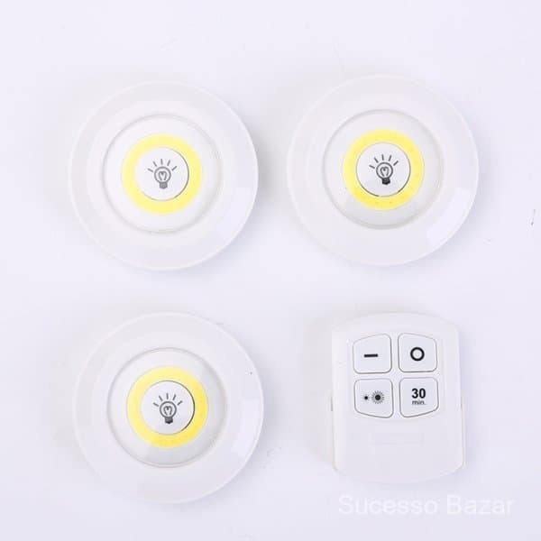 6/9/12 Pcs Lampada Luminaria Led Spot Sem Fio Controle Remoto Luz LED.