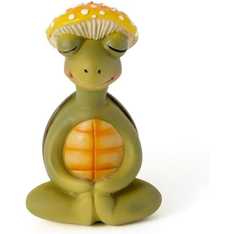 Estátua De Resina De Cogumelo De Meditação-Fofa Para Mesa Estatueta Sala De Estar Pátio Doméstico Decoração De Escritóri
