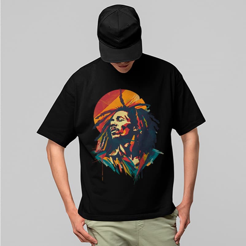 Camiseta Oversized Bob Marley Reggae Music Style Rasta Streetwear