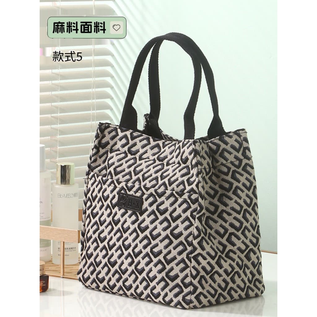 Moda high-End bolsa de lona de alto valor saco feminino grande capacidade portátil lancheira saco mão-transporte mãe-inf