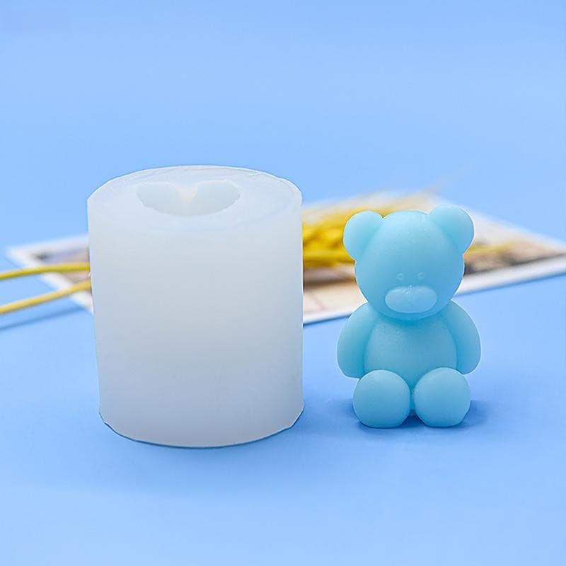 Bonito Urso De Pelúcia Aromaterapia Vela Molde De Silicone Para Bolo Mousse Gesso Decoração Moldes Concreto Velas 5VV5