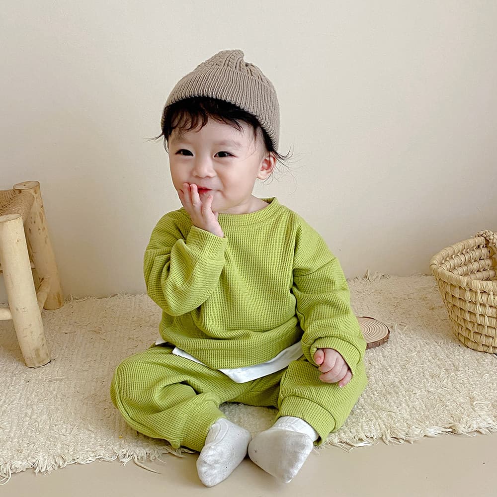 Primavera outono terno infantil versão coreana masculino feminino bebê moda calças de manga comprida de duas peças Casua