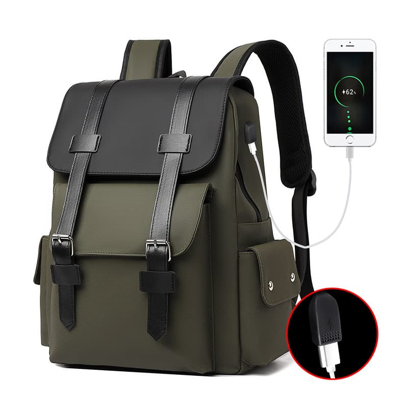 Mochila Multifuncional Masculina , Minimalista , Resistente À Água , Couro PU , Grande Capacidade , Bolsa Para Laptop Co