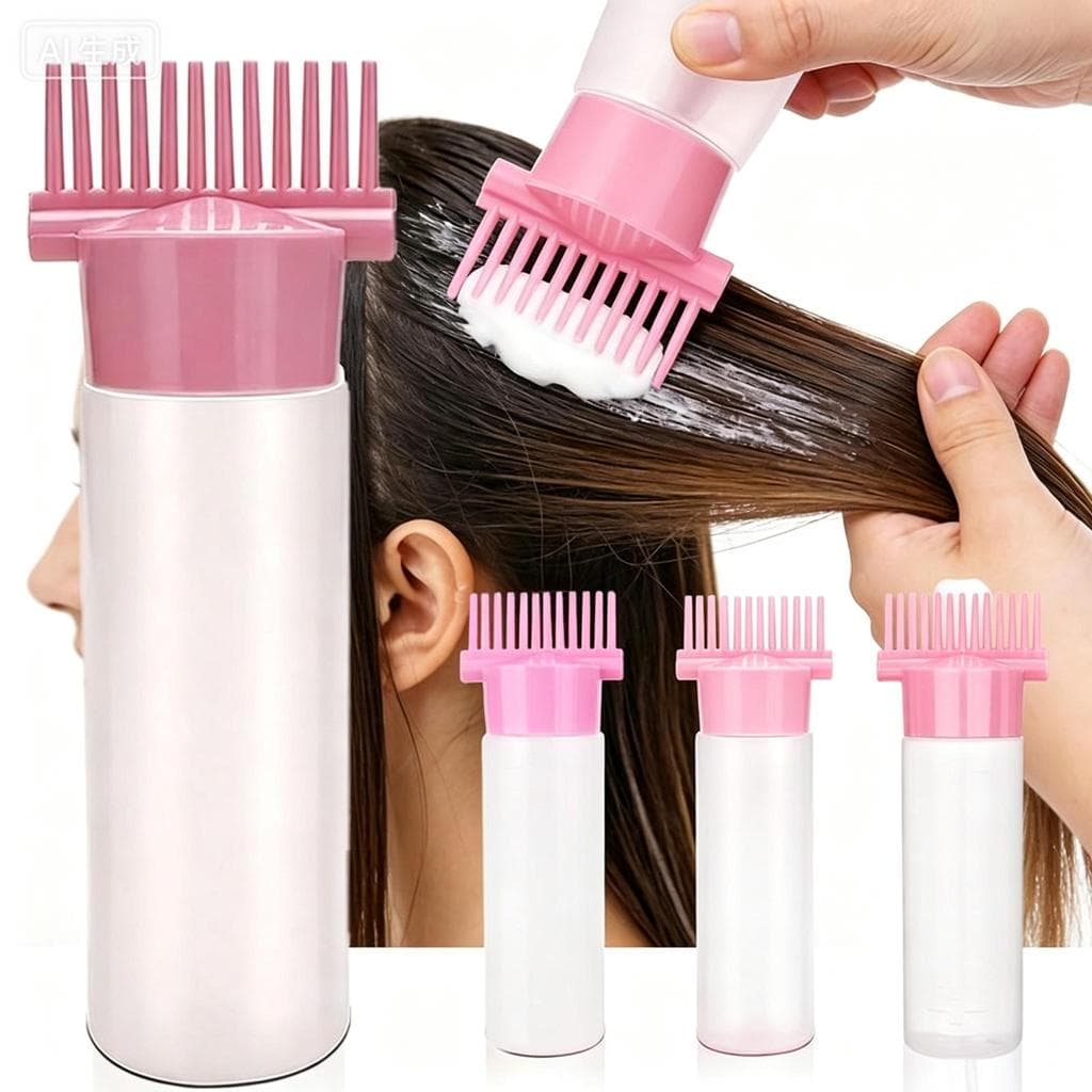 Pente Frasco Aplicador De Tintura P/ Cabelo Rosa