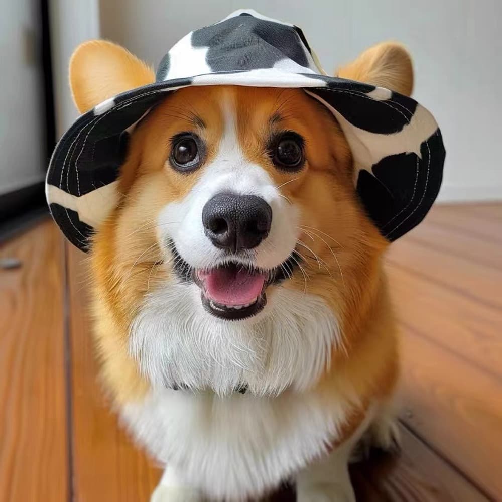 Chapéu para cachorro com orelhas abertas, chapéu de sol Corgi, filhote de cachorro, foto fofa, protetor solar para gato
