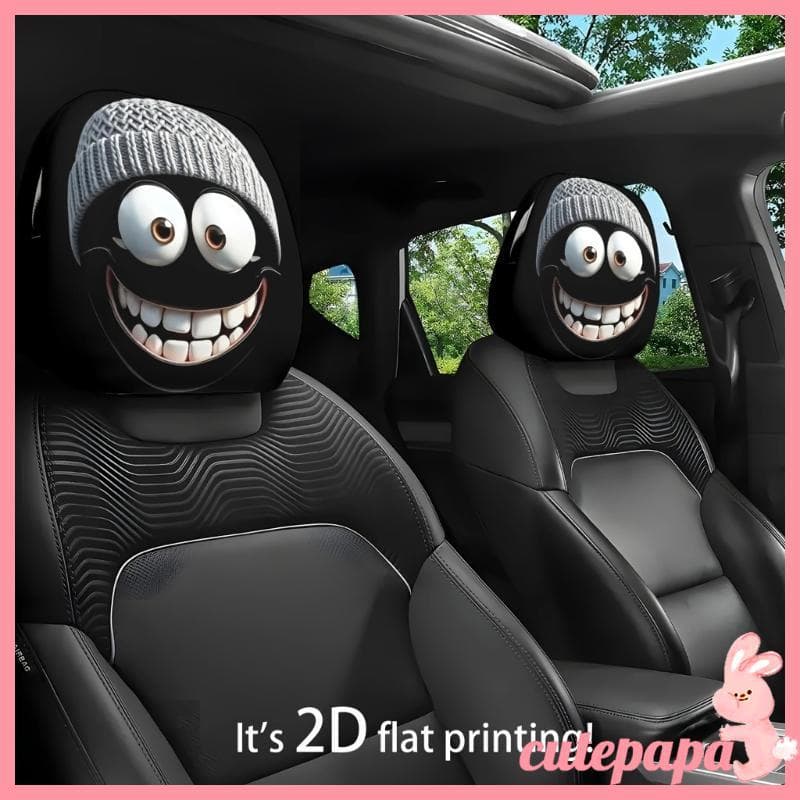 cutepa Conjunto Para Encosto Cabeça Carro Cômico 2 Fronhas Fortes Poliéster, Perfeitas Feriados D