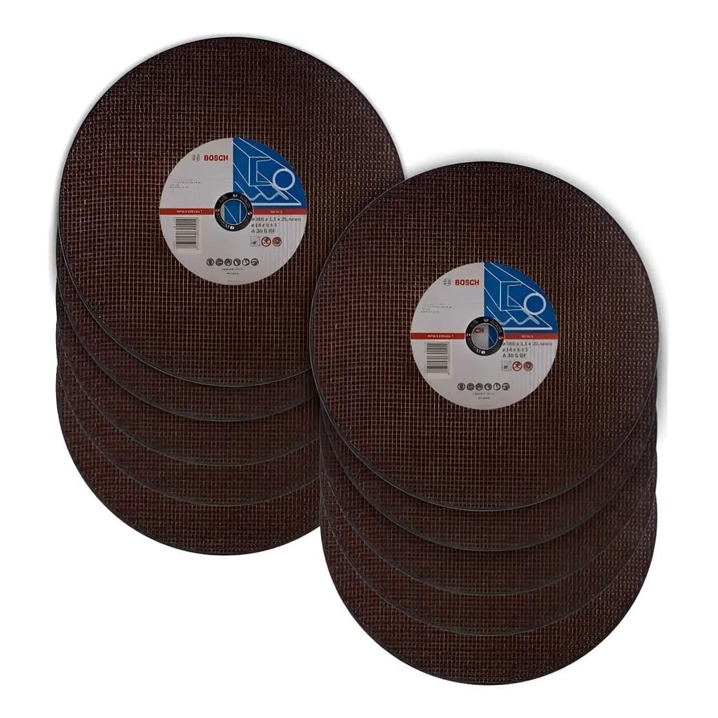 Kit 10 Peças Disco Corte 14 355mm Ferro Para Policorte Bosch