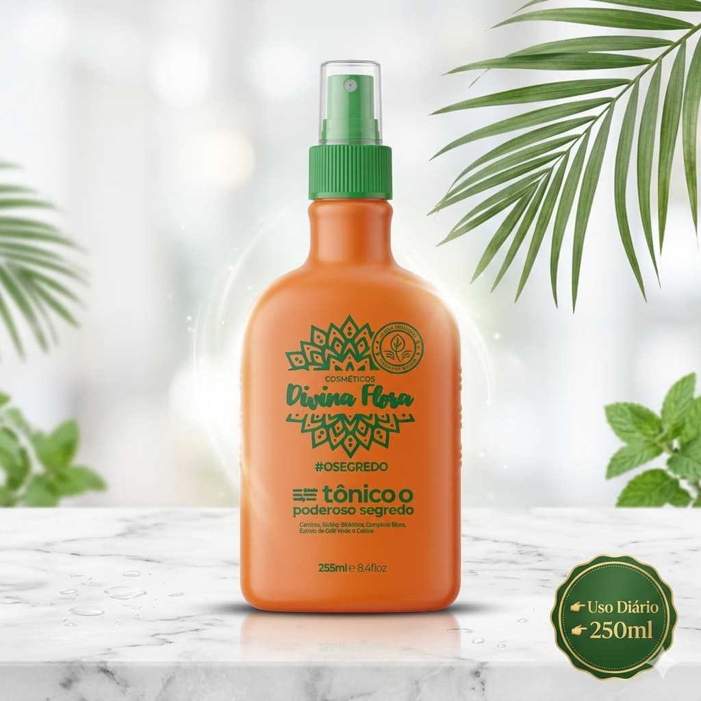 Tônico Capilar Divina Flora 250ml Crescimento Fortalecimento Anti Queda Cabelo