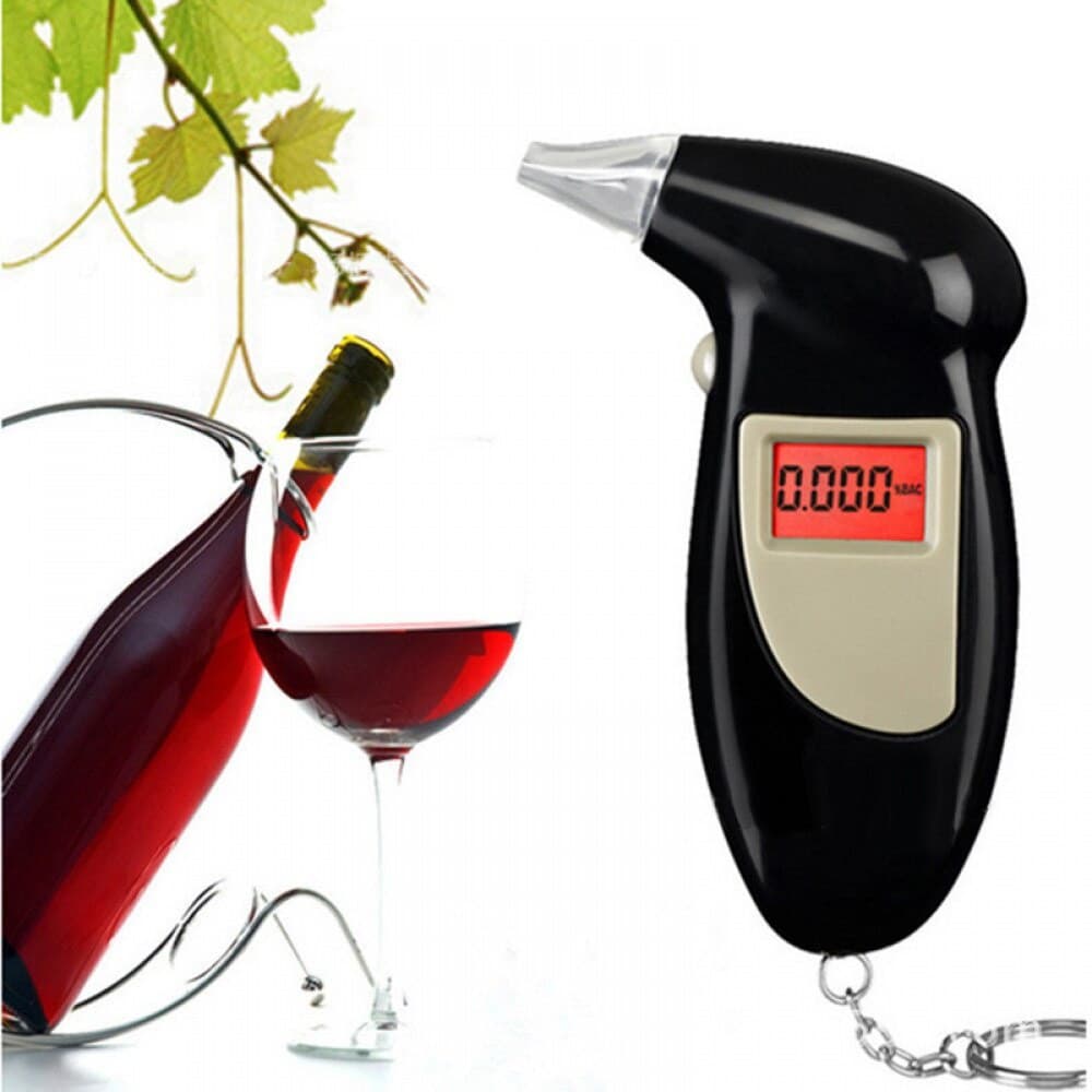 Medidor à prova de álcool para carro Bafômetro Hidrômetro Relório Termômetro Mini chaveiro portátil 2 em 1 display digit
