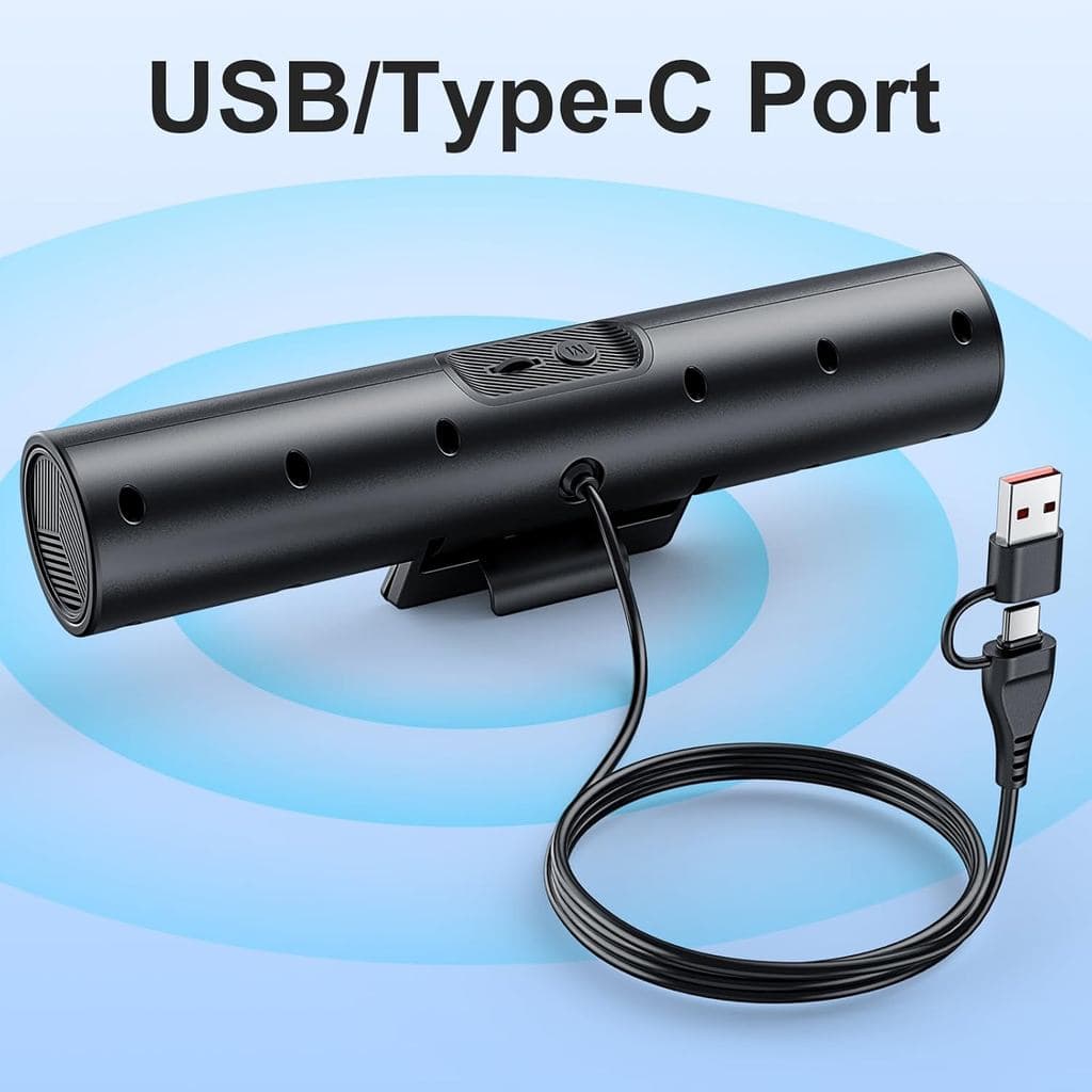 Caixa de Som Bluetooth Auto Falante para PC Gamer Soundbar USB Tipo C Potente KA538