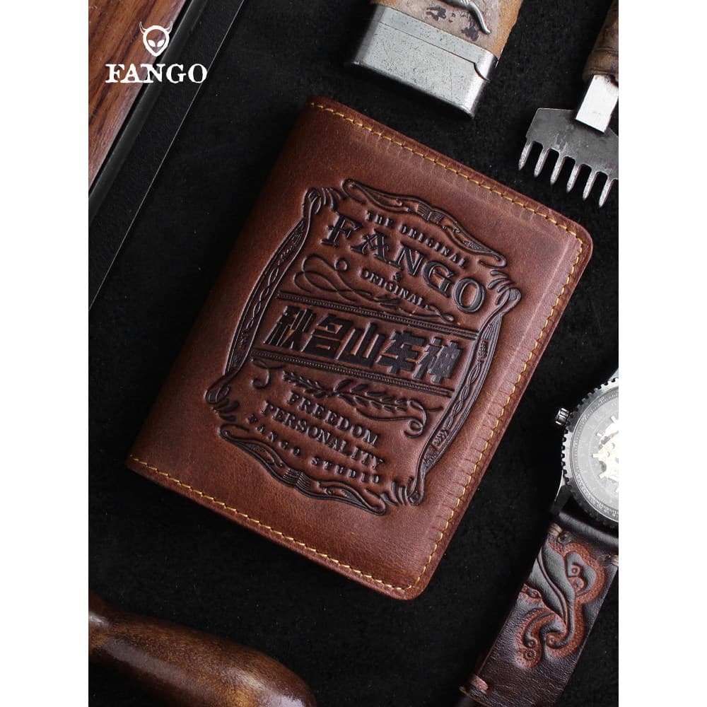 Carteira de motorista masculina de couro genuíno feita à mão carteira de motorista capa de couro dois em um porta-cartõe