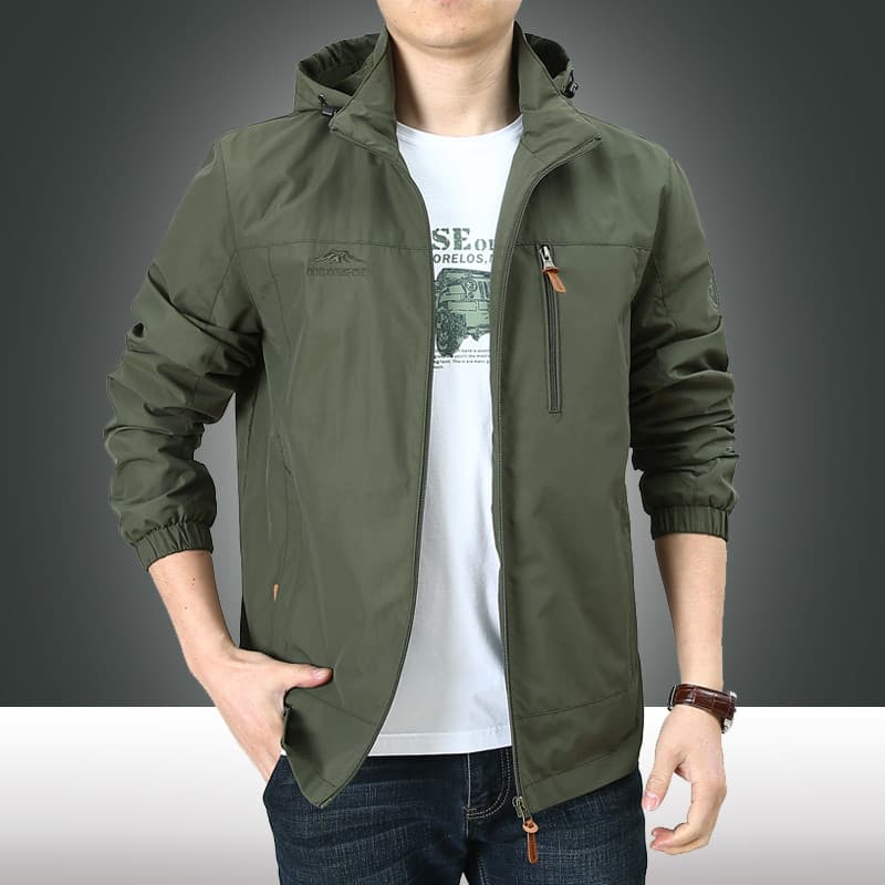 Jaqueta de outono masculina jaqueta ao ar livre roupas de secagem rápida fino solto tamanho grande Casual curto Multi-sa