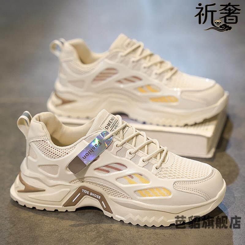 Sapatos masculinos verão respirável 2026 novo estilo juventude Casual All-Match esportes correndo malha de sola grossa a