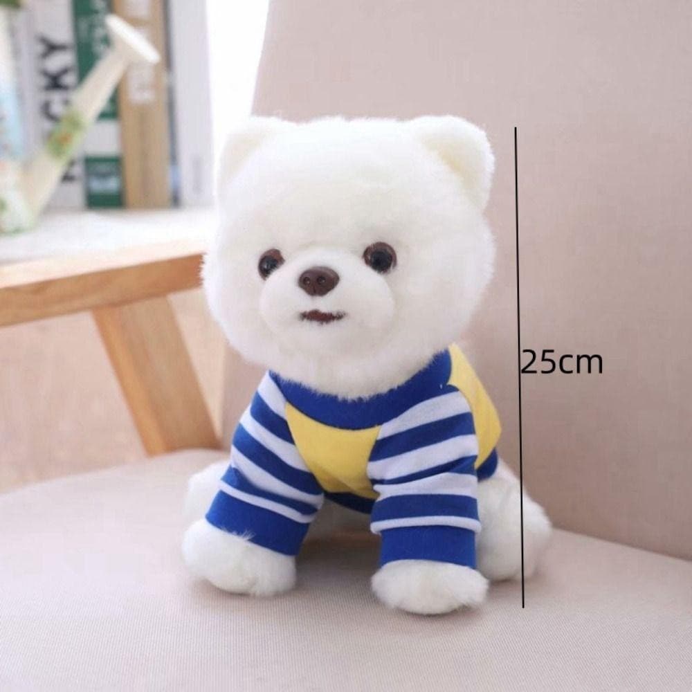 AUGUSTUS Cão Brinquedo De Pelúcia , Sentado Vestido Pequeno Animal De Estimação Pomeranian , Animais Da Vida Real Boneca