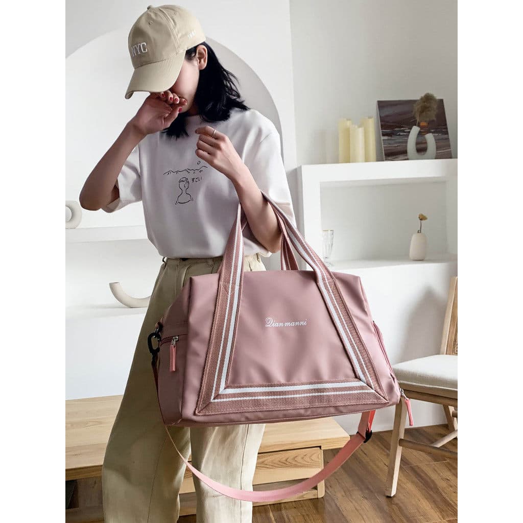 Bolsa de viagem feminina, grande capacidade, leve, curta distância, bagagem de mão, esperando pela produção, bolsa de ar