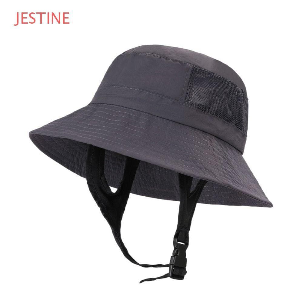 Boné De Surf De Praia JESTINE , Pesca Ajustável Respirável , Com Alça De Queixo , À Prova D'água , Unissex , Aba Larga ,