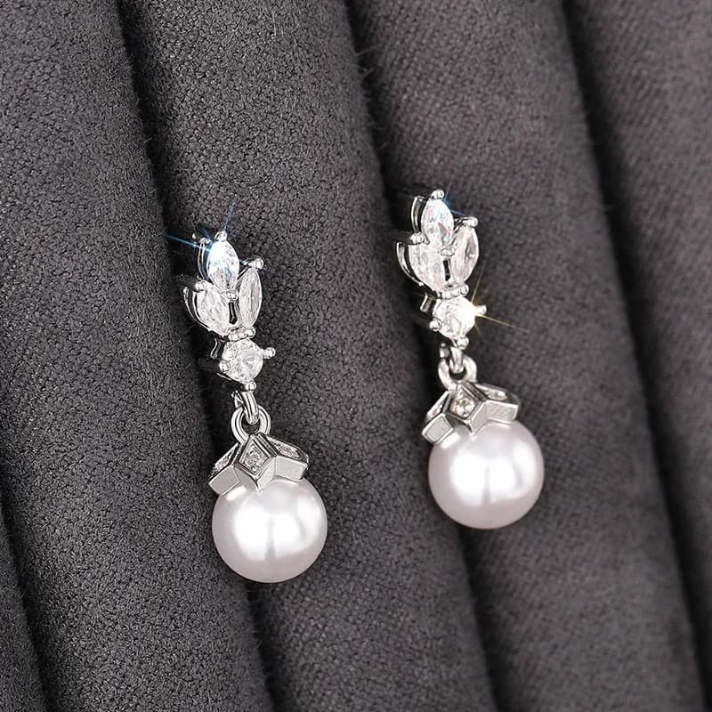Huitan Gracioso Brincos Com Imitação De Pérola Moderno Elegante Temperamento Acessórios Feminino Requintado Jóias De Noi