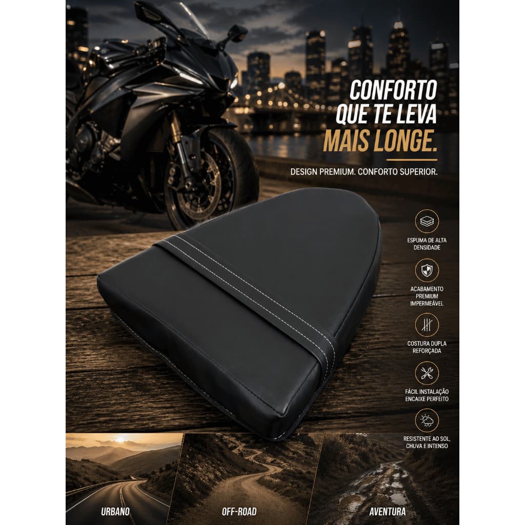 Almofada para assento de moto 26x27x5 Alívio de Pressão Confortável Resistência Premium Hoje