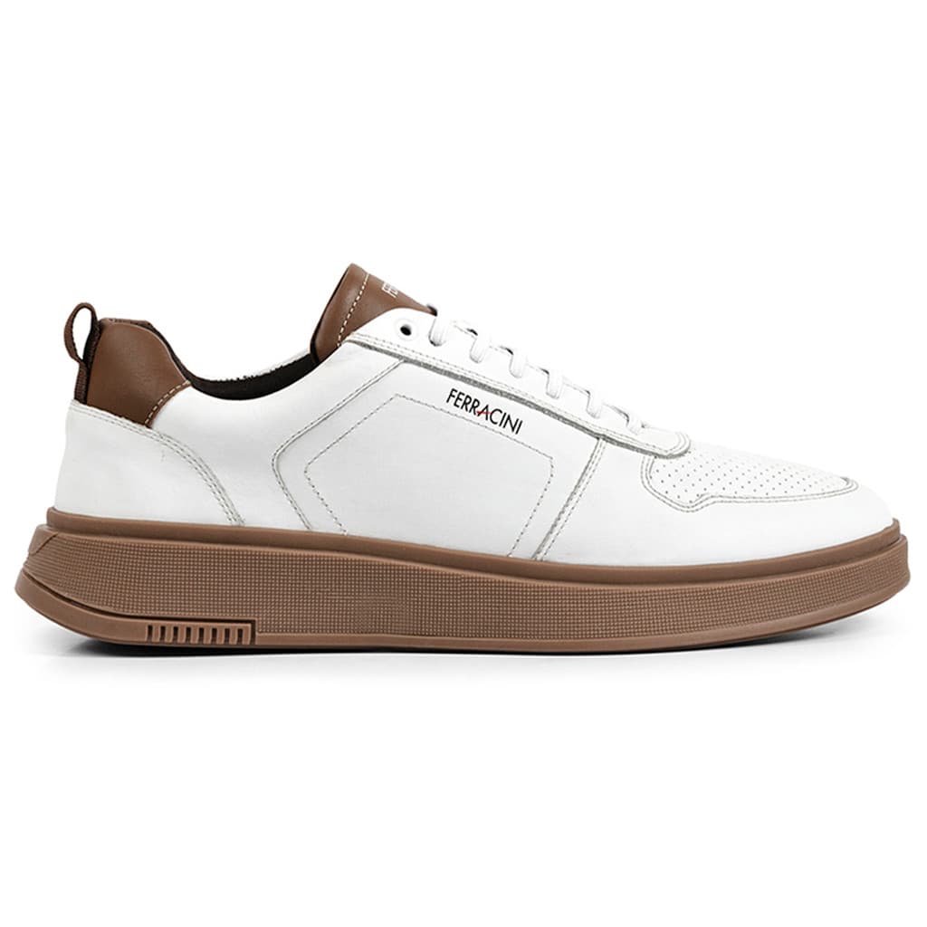 Tênis Masculino Sneakers Ferracini Logan Gold Masculino Casual Moderno Couro Legítimo Original 9314