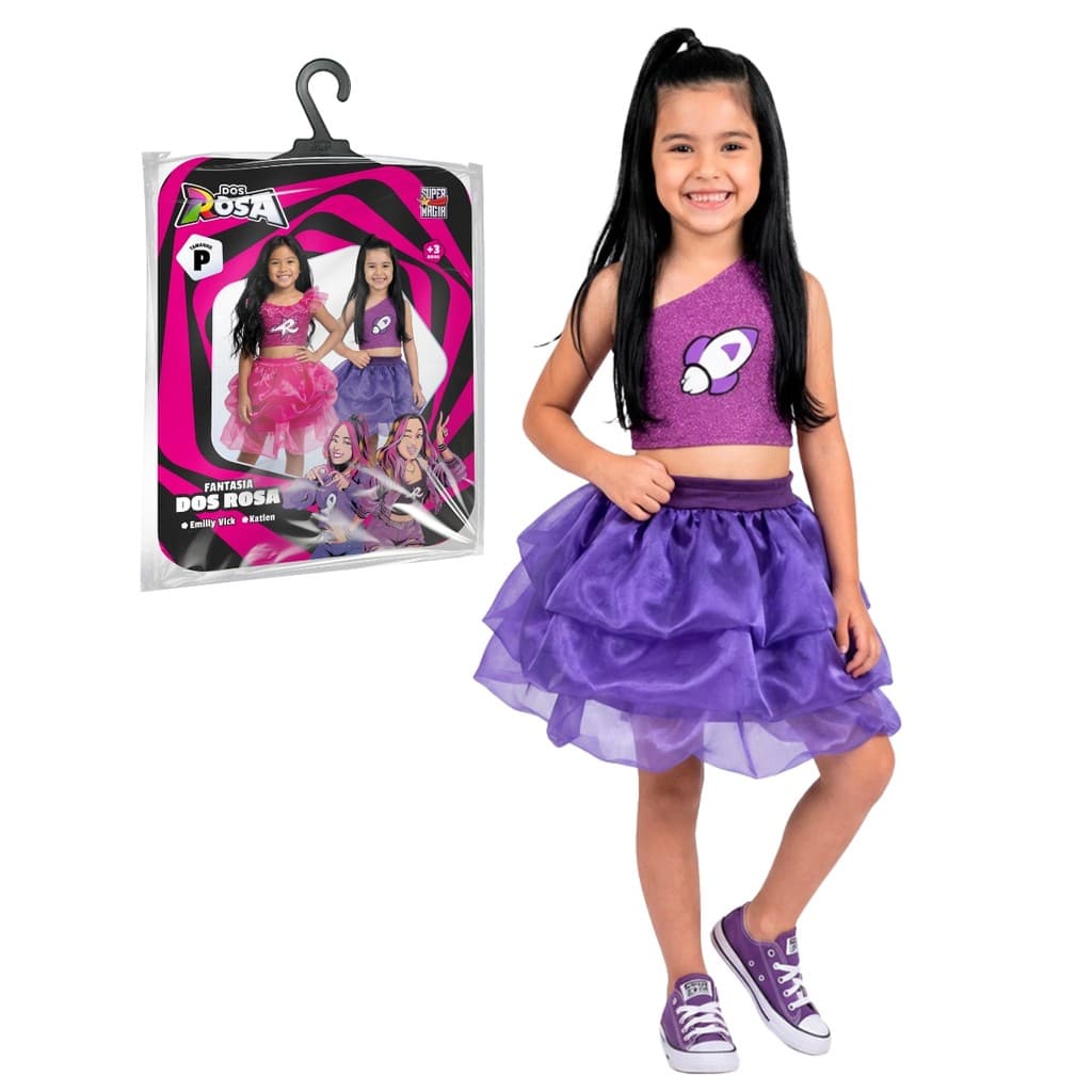 Fantasia Infantil Katlen Dos Rosa Conjunto Roupas Oficial