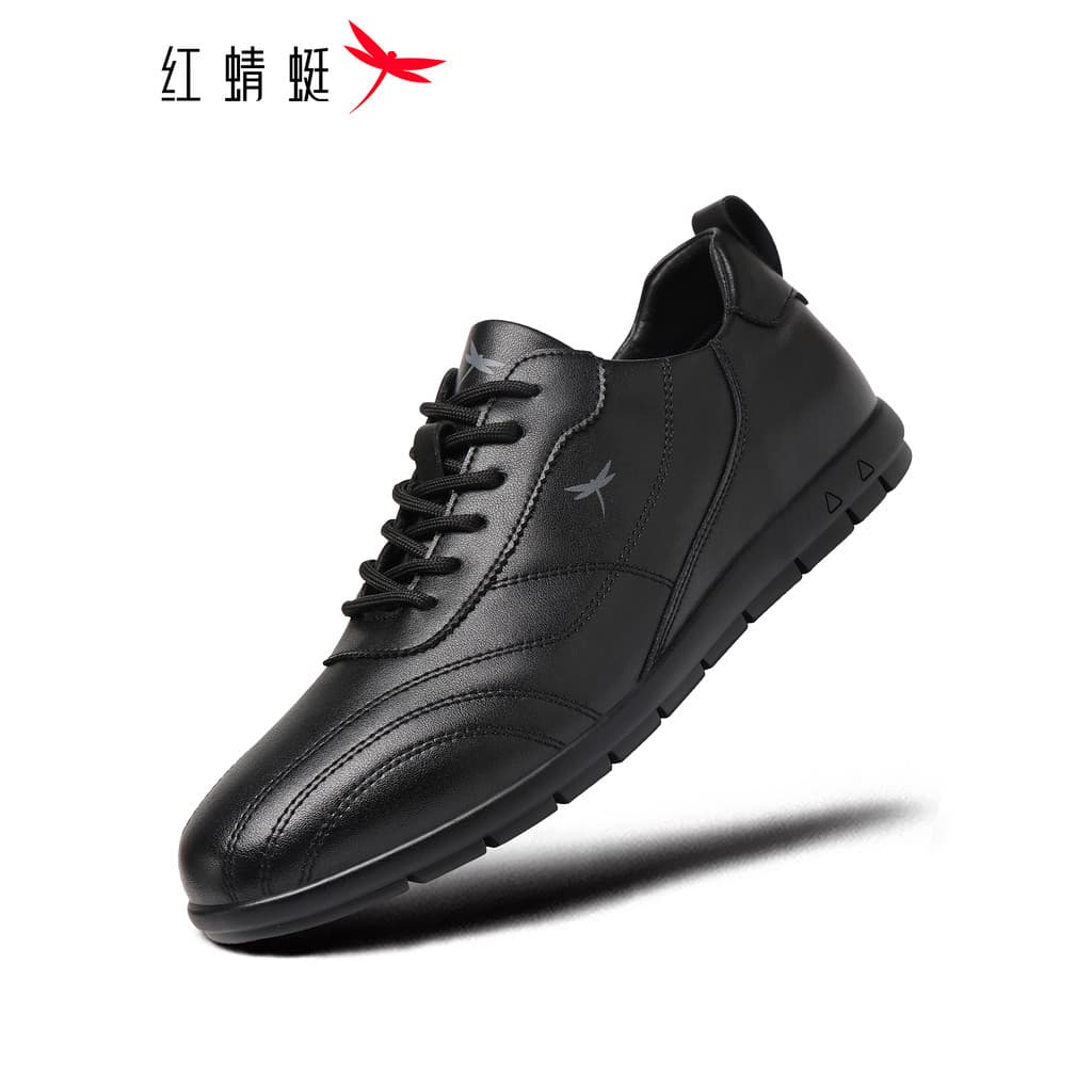 Libélula vermelha sapatos masculinos primavera outono novo estilo sapatos masculinos casuais tênis de couro à prova dwat