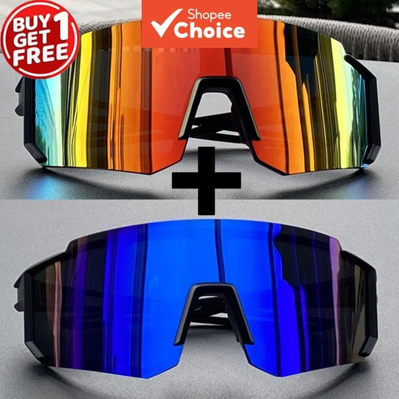 Compre 1 e Ganhe 1 Grátis: Óculos de Sol de Ciclismo com Armação Grande UV400, Óculos Esportivos Unissex
