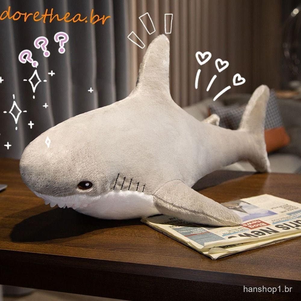 Almofada De Travesseiro De Tubarão DORETHEA , Brinquedo De Pelúcia Engraçado Gigante , Leitura De Animais De Simulação K