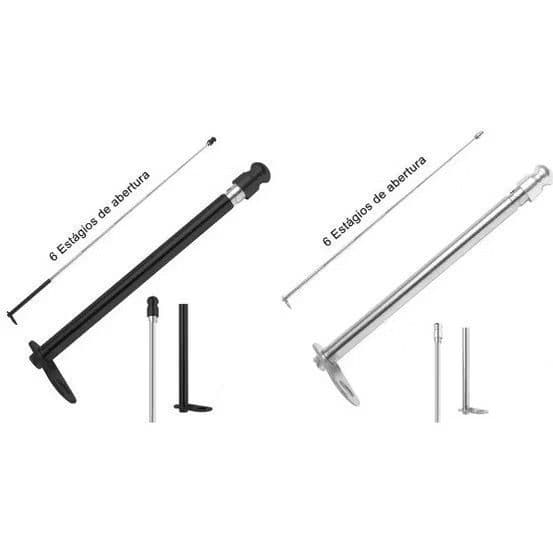 Antena Aço Inox  zem Para Moto 125 Corta Pipa 6 Estágios Retrovisor