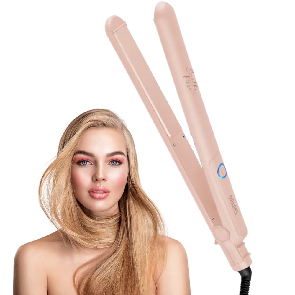 Chapinha Profissional Prancha Cabelo Alisa Modela Bivolt Placa Cerâmica Rosa