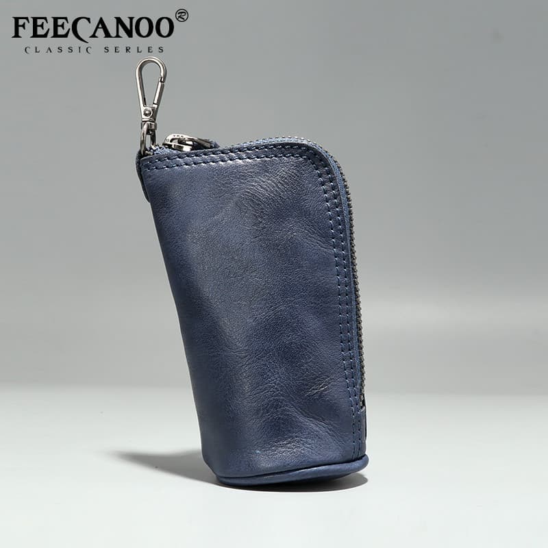 Novo estilo vegetal curtido couro chave caso couro genuíno Casual das mulheres dos homens bolsa de moedas moda pequeno s