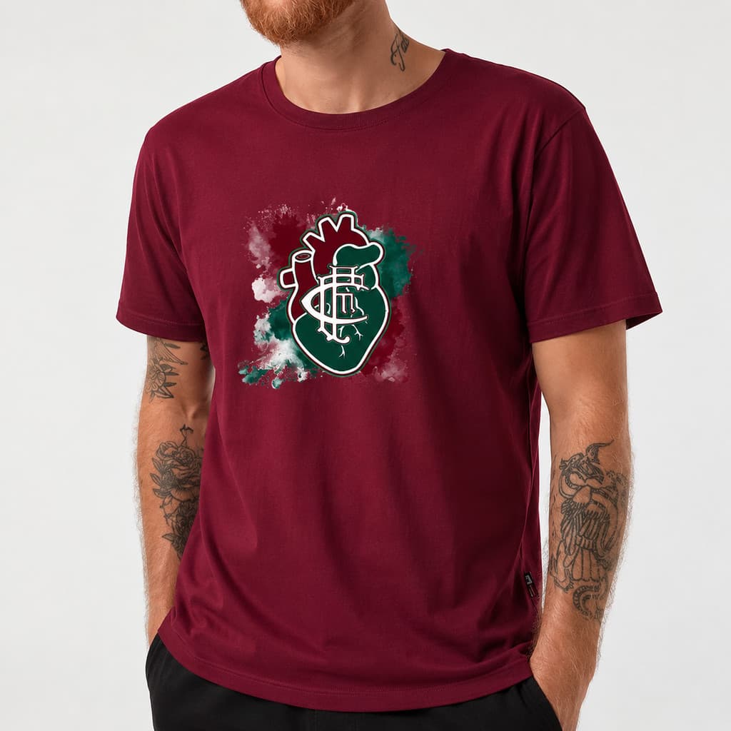 Camisa Camiseta Torcida Coração Fluminense Tricolor das Laranjeiras by Mood Vest