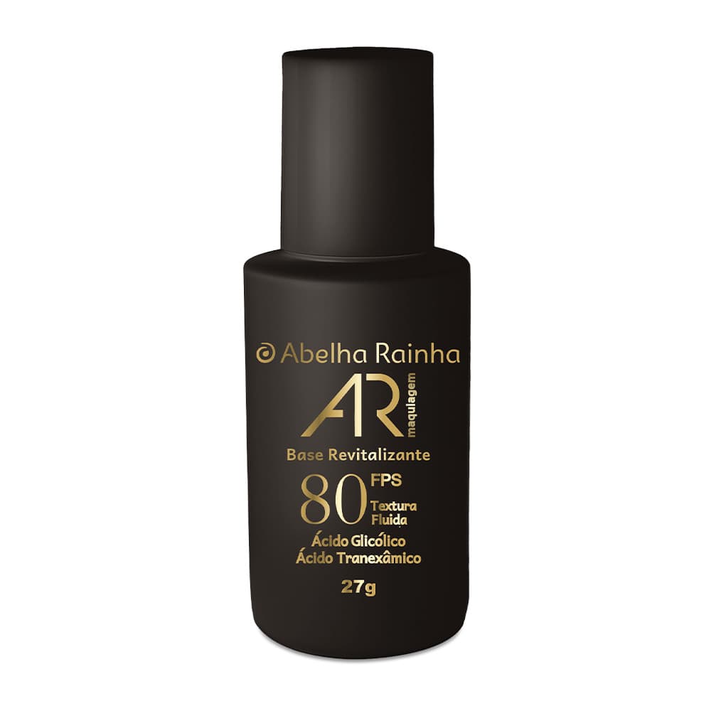 Base Revitalizante FPS80 Abelha Rainha Ácido Glicólico Tranexâmico Uniformiza Clareia 27g Bege Medio