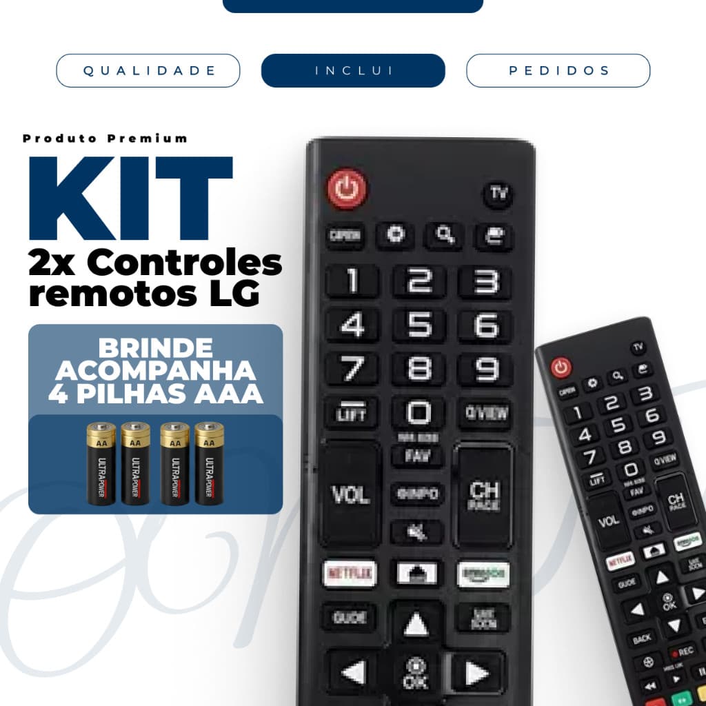 Kit Controle Remoto LG Smart TV  Compatível COM LCD LED HDTV UHD OLED 3D E 4K