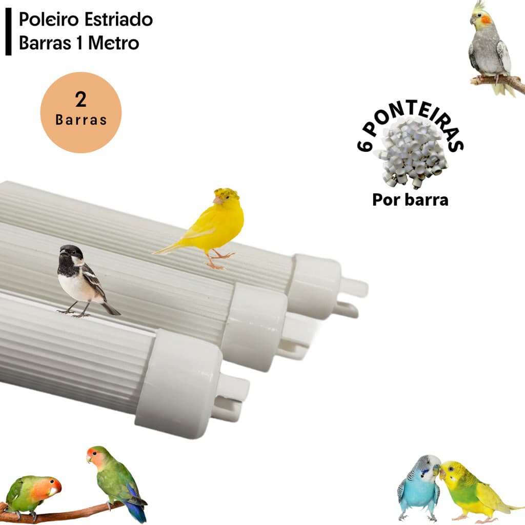 2 Barras Poleiro Bastao Plastico 1 METRO Gaiola Viveiro Passaros em Geral Diversas Espessuras
