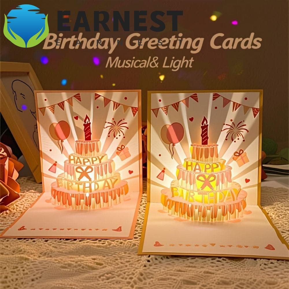 Cartões Musicais De Aniversário EARNEST , Cartão Pop-Up 3D Criativo Musical E Leve , Exclusivo
