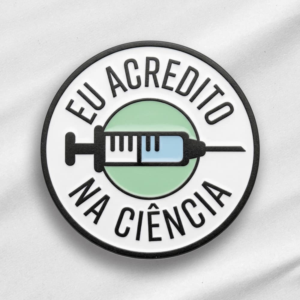 Pin Broche de Metal Eu Acredito na Ciência Medicina Saúde Farmácia Enfermagem Biologia