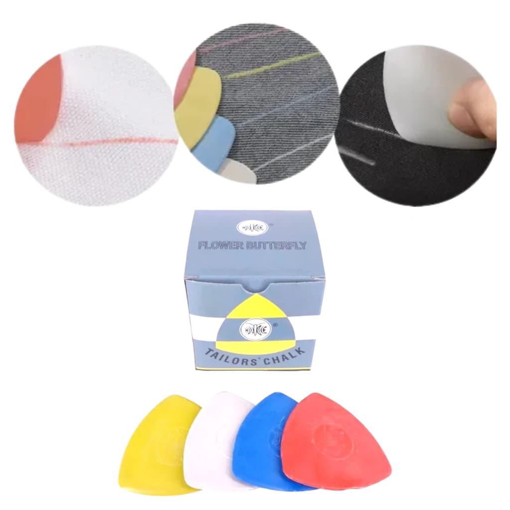 Kit Giz Alfaiataria Sortido Diversas Cores Marcador de Tecido Alfaiate Triangulo Costura Patchwork