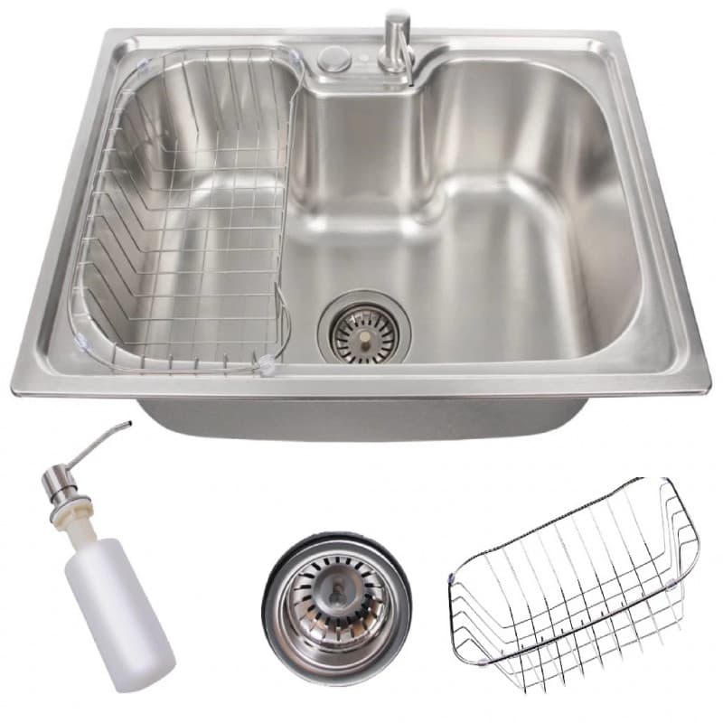 Cuba para Cozinha Gourmet pia aço inox com Acessórios 60*42cm pia de Cozinha Tanque de Lavar Roupa Pia de Cozinha Cuba Ú