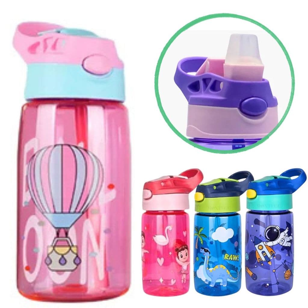Garrafa Squeeze Infantil Agua Com Bico Silicone Retrátil Livre De Bpa Balão
