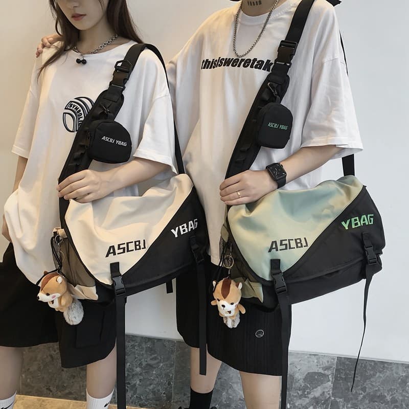 Street Wear masculino grande capacidade de um ombro saco de ferramentas estudante Casual ins japonês saco do mensageiro