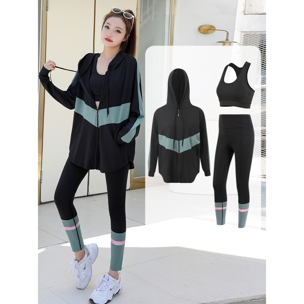 Terno esportivo feminino manhã correndo roupas de Yoga profissional longa primavera outono novo estilo moda tamanho gran
