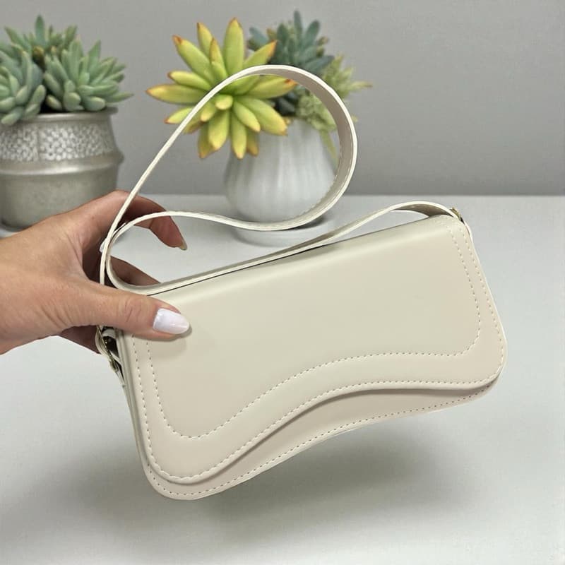 Bolsa De Ombro Feminina Social Baguete Compacta Envio Imediato