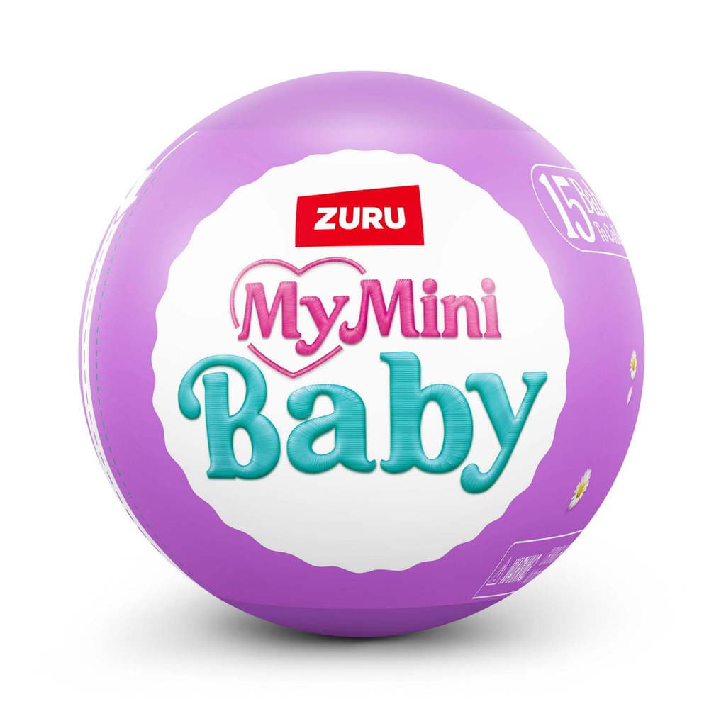 ZURU My Mini Baby Surprise Egg, Conjunto de Caixas Surpresa de Páscoa, Brinquedo em Cápsula Roxa com 15 Bolos Orgânicos