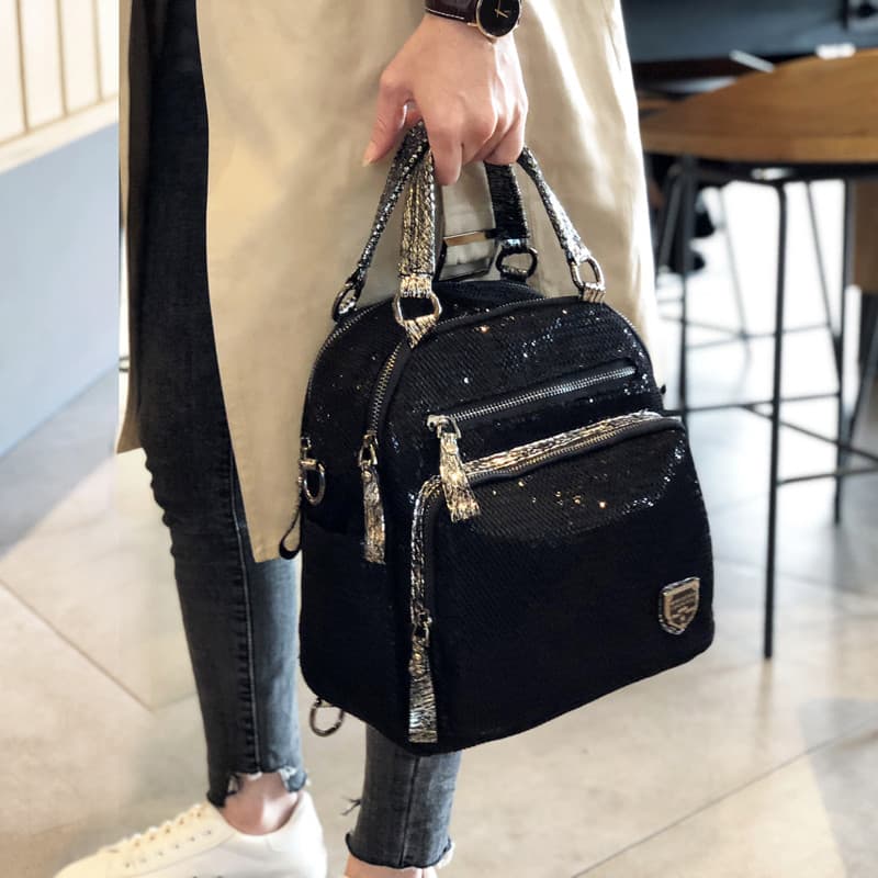 Multi-Purpose All-Match mochila feminina 2025 novo estilo lona moda portátil Cross-corpo saco lazer viagem saco de dupla