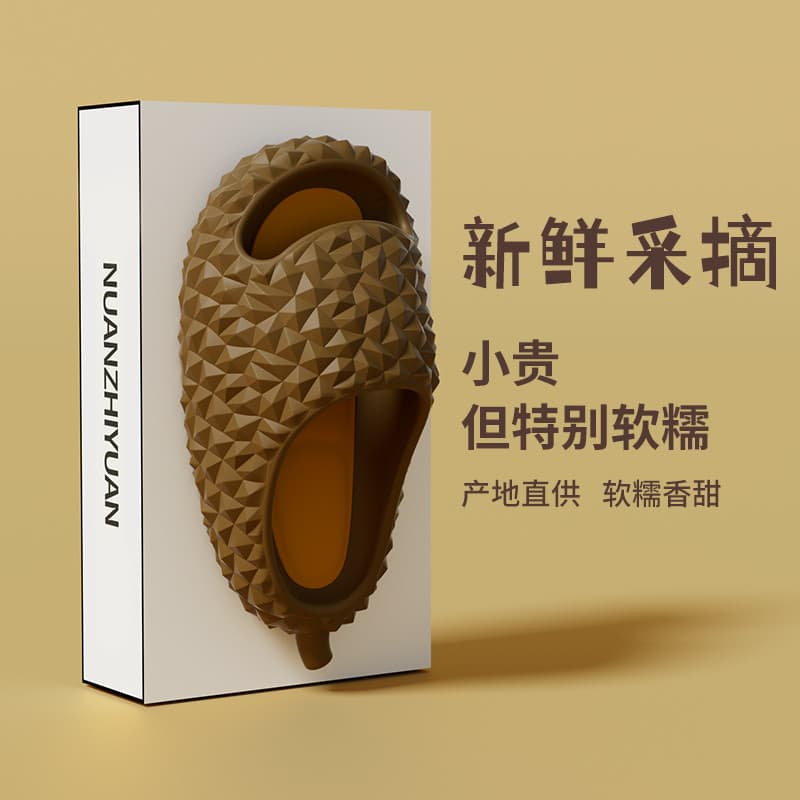 Durian chinelos masculinos verão interior casa ao ar livre usar sola macia EVA engraçado criativo casal sandálias chinel