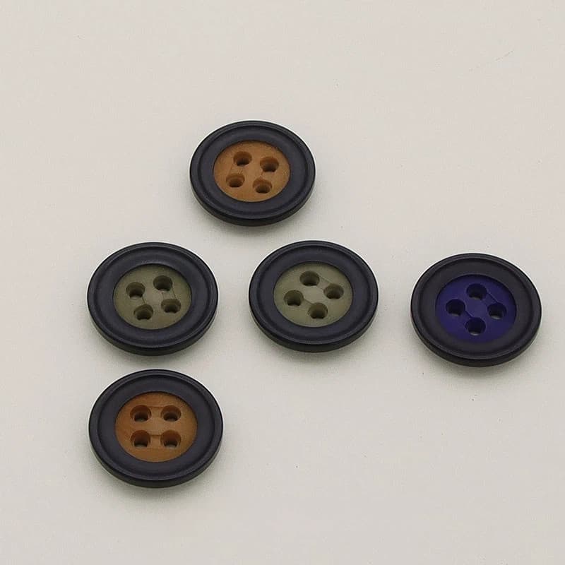 5 Pçs/set 15/17/20mm Botões Redondos De Dois Tons Para Ternos Femininos Casacos Trench Coats Sobretudos Acessórios DIY