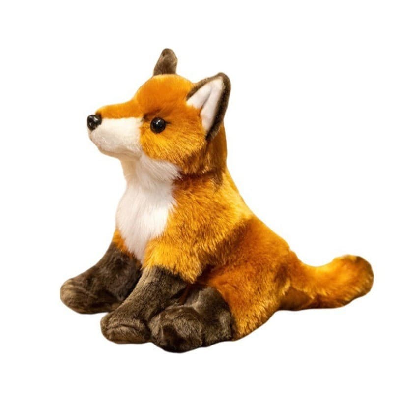 Super macio toque bonito simulação sentado raposa boneca brinquedo de pelúcia bonito pequena raposa boneca crianças acom