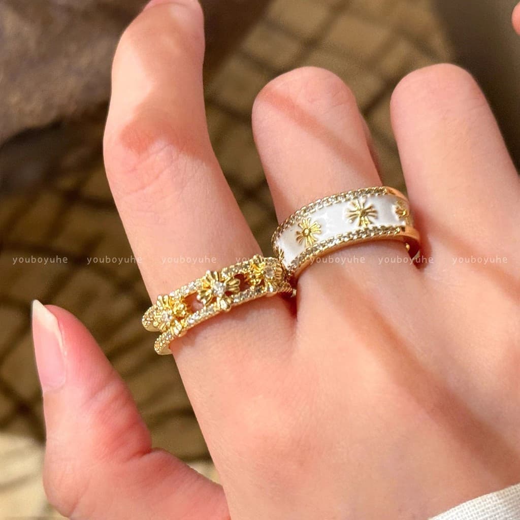 Anel De Ouro , Esmaltado Cruzado Feminino , Joias Femininas , Presente De Casal No Atacado