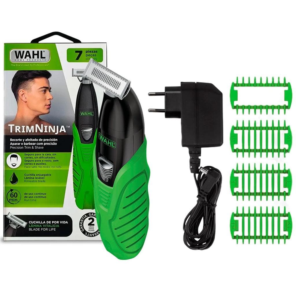 Aparador de Pelos Wahl Trim Ninja Single Blade Sem Fio Verde Bivolt Automático